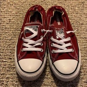 Maroon converse all stars with elastic back